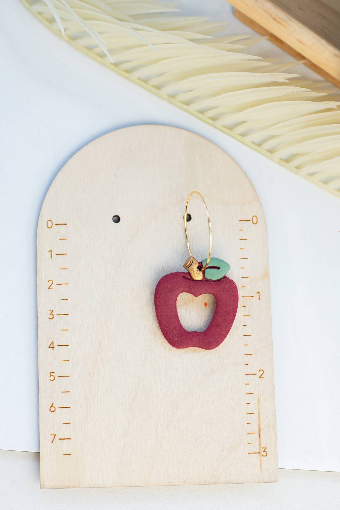 Muted Apple Hoops - 18k Hoops - Teacher Earrings
