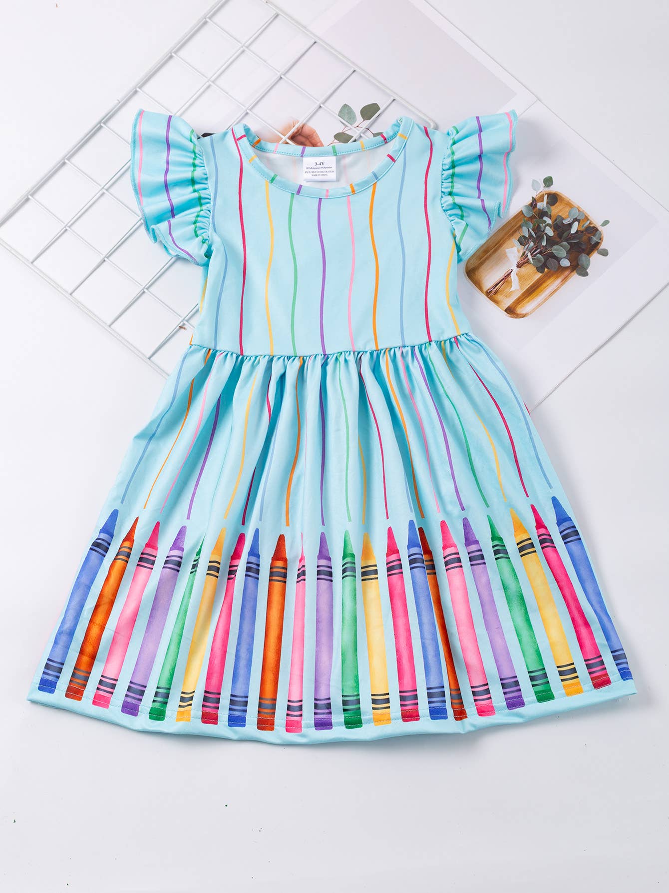Colorful Crayon Twirl Dress