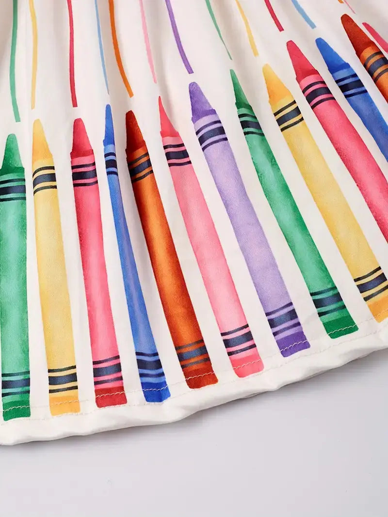Colorful Crayon Twirl Dress
