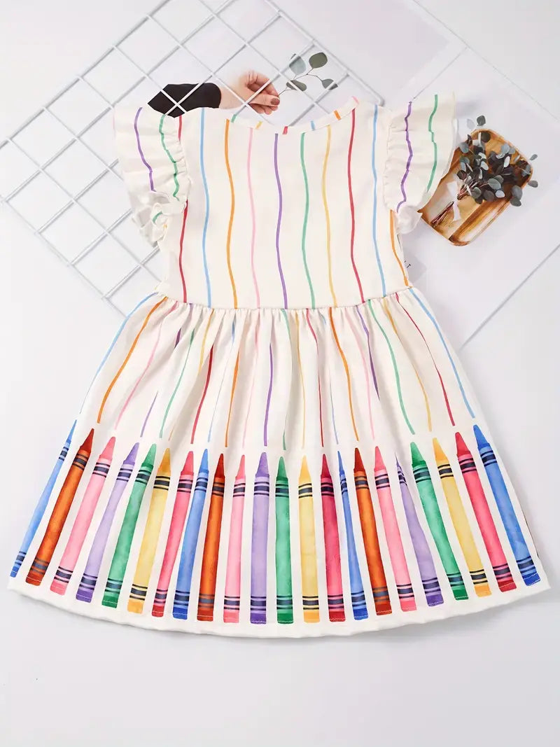 Colorful Crayon Twirl Dress