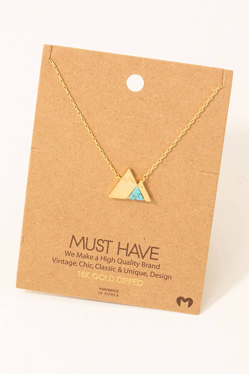Stone Mountain Pendant Necklace: WH