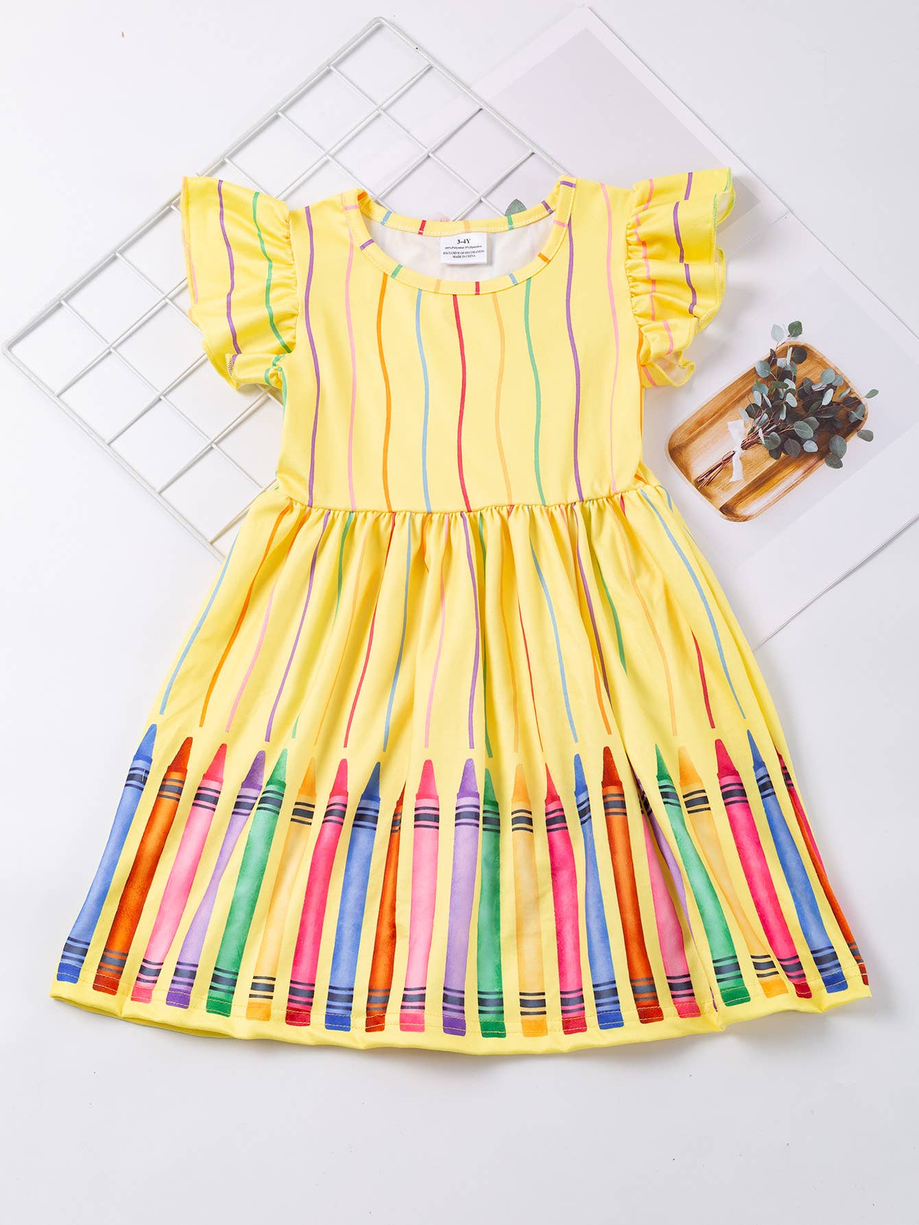 Colorful Crayon Twirl Dress