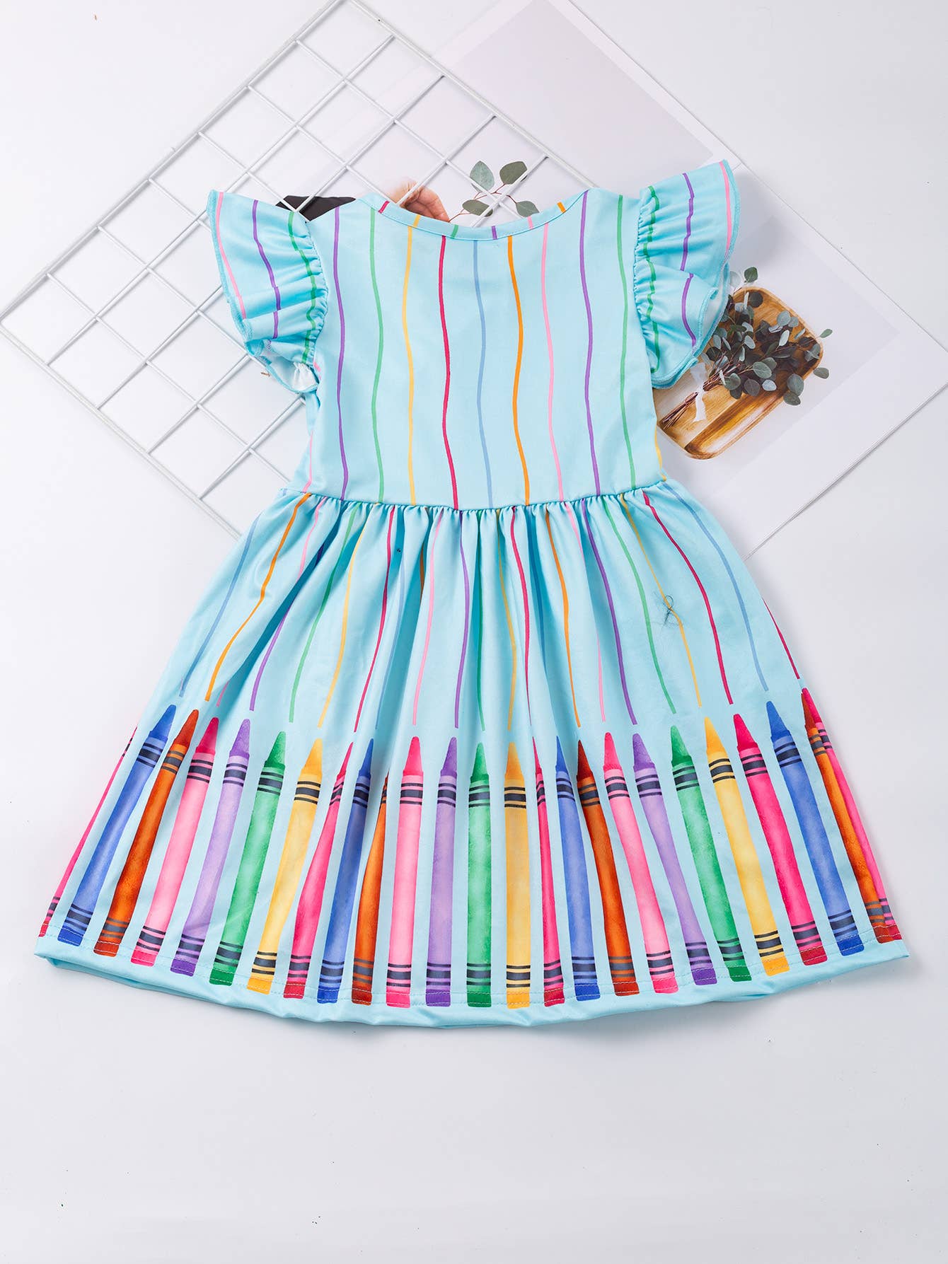 Colorful Crayon Twirl Dress