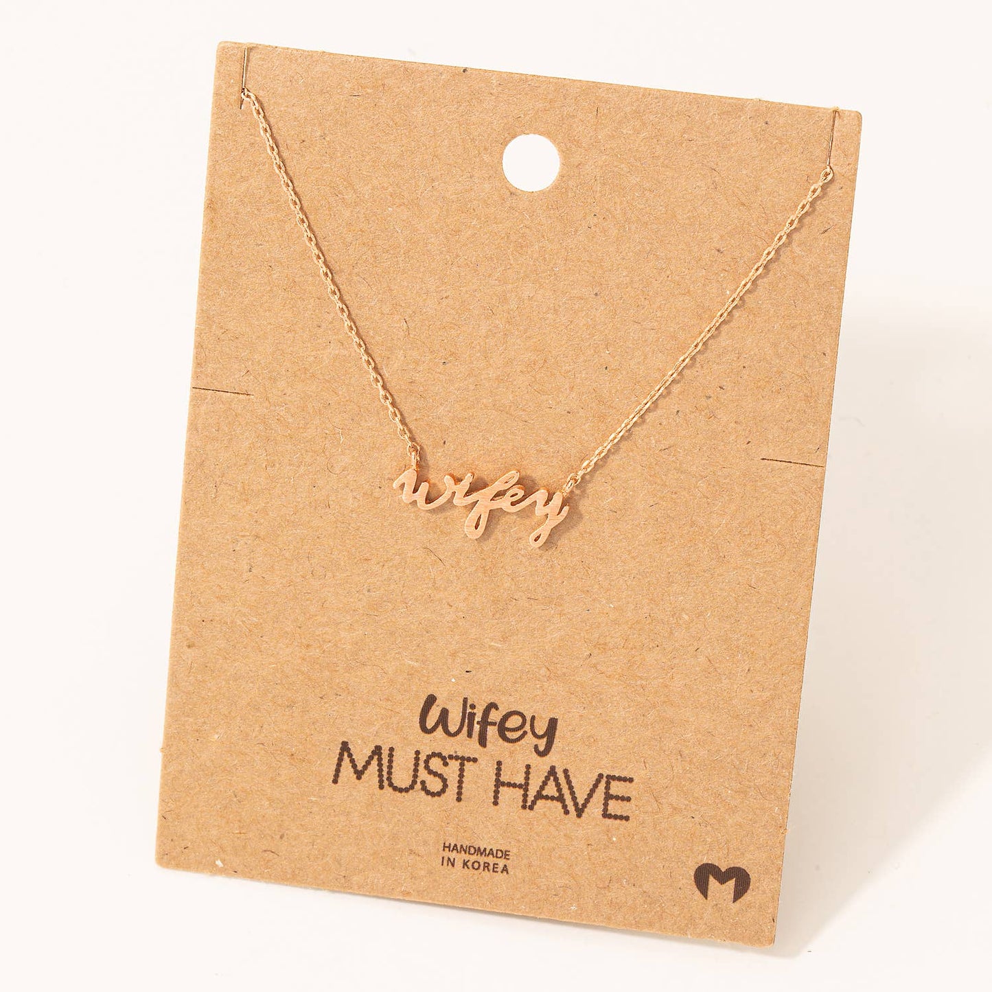 Wifey Handwritten Pendant Necklace: G