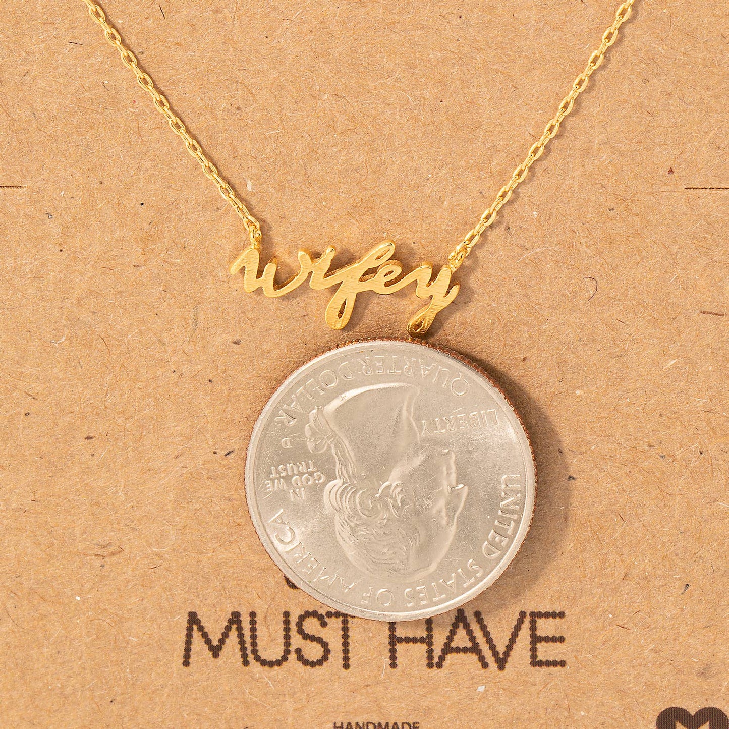 Wifey Handwritten Pendant Necklace: G