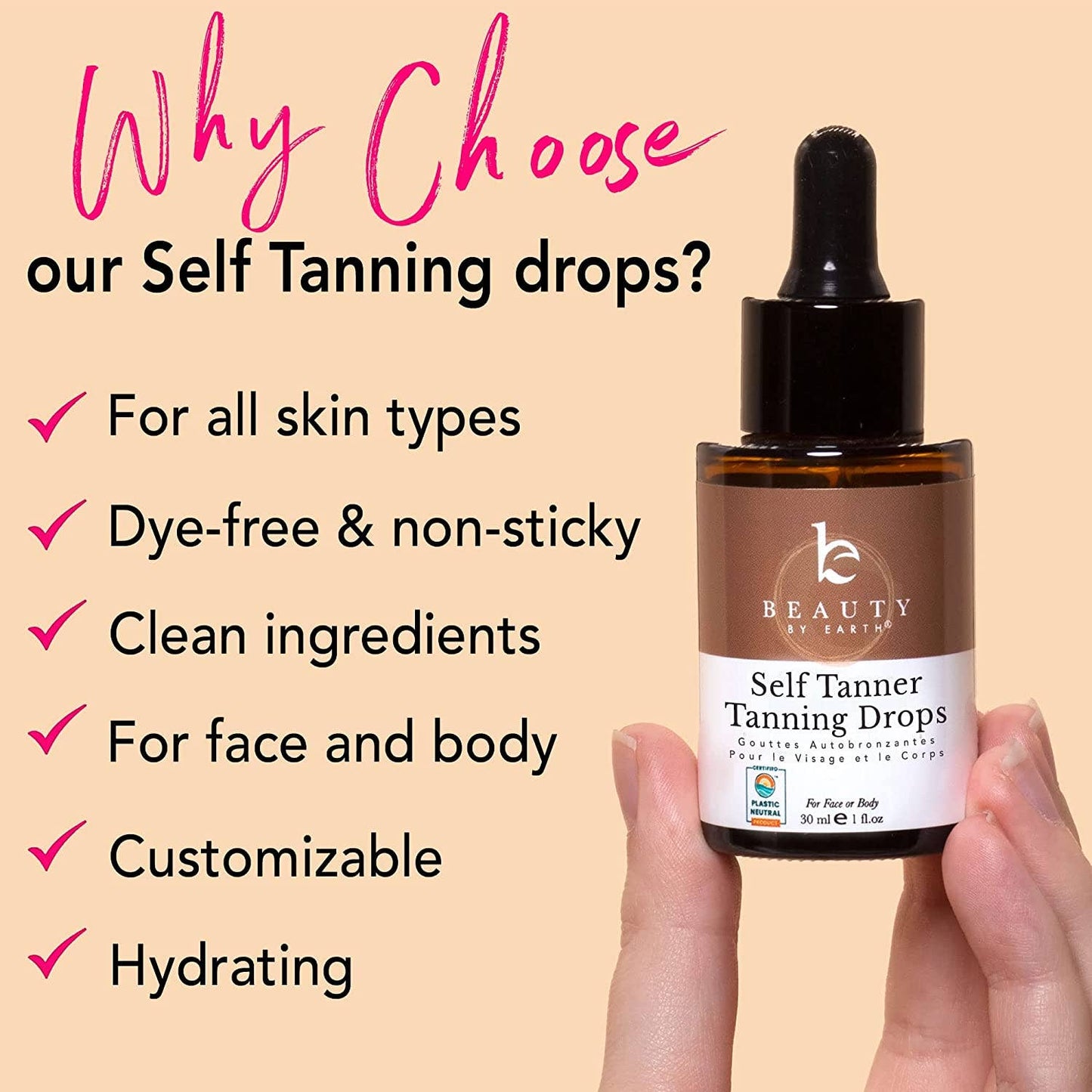 Self Tanner Drops 1oz (3 Shades): Medium