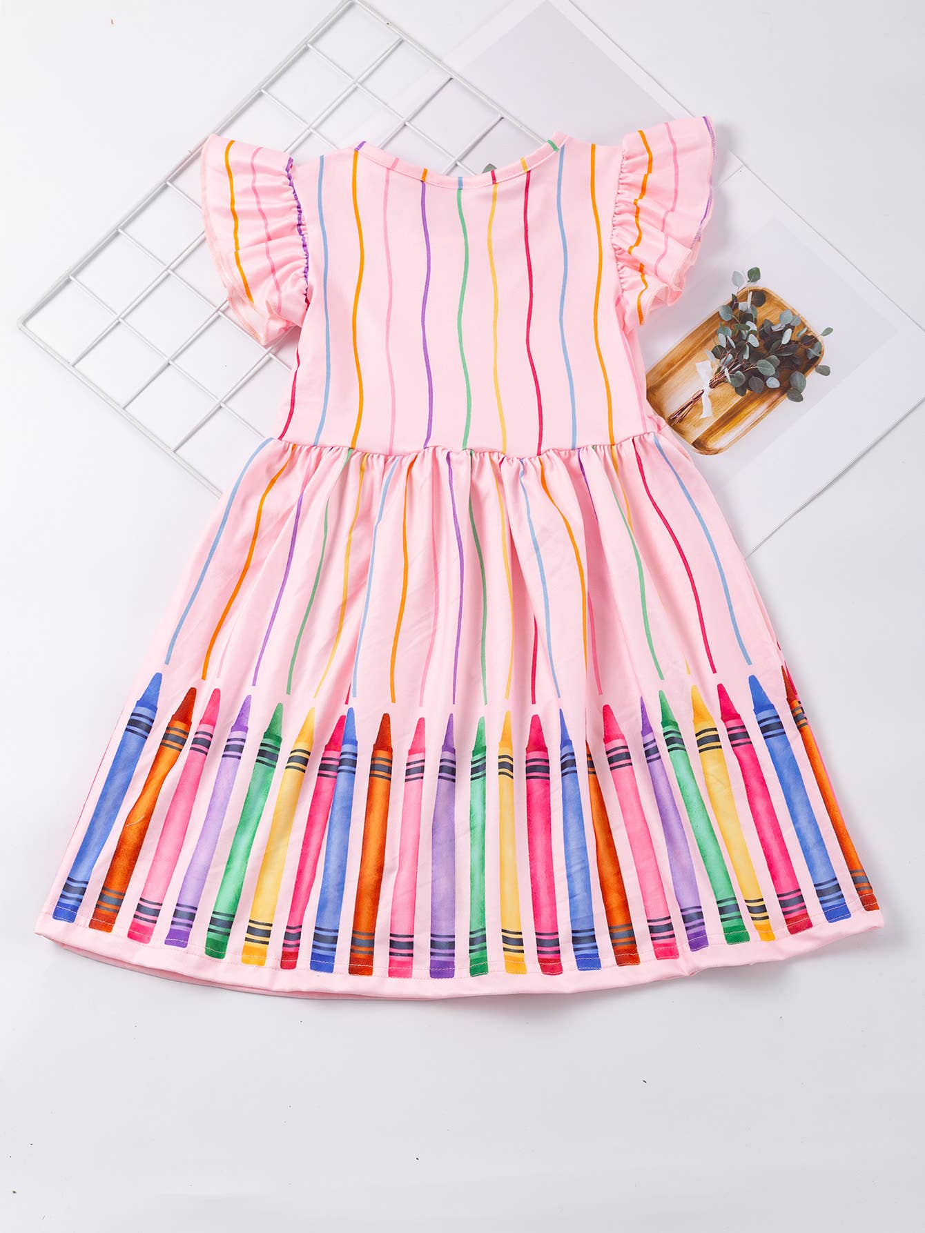 Colorful Crayon Twirl Dress
