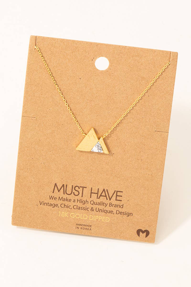 Stone Mountain Pendant Necklace: WH