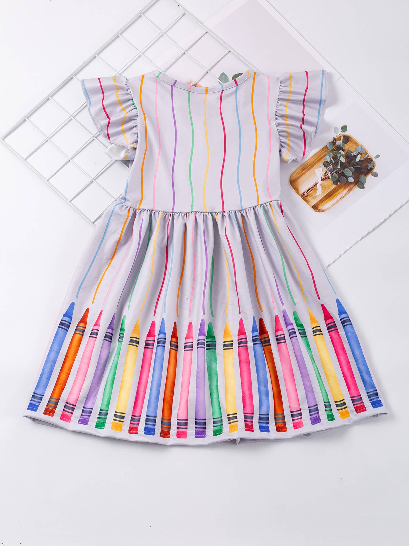 Colorful Crayon Twirl Dress