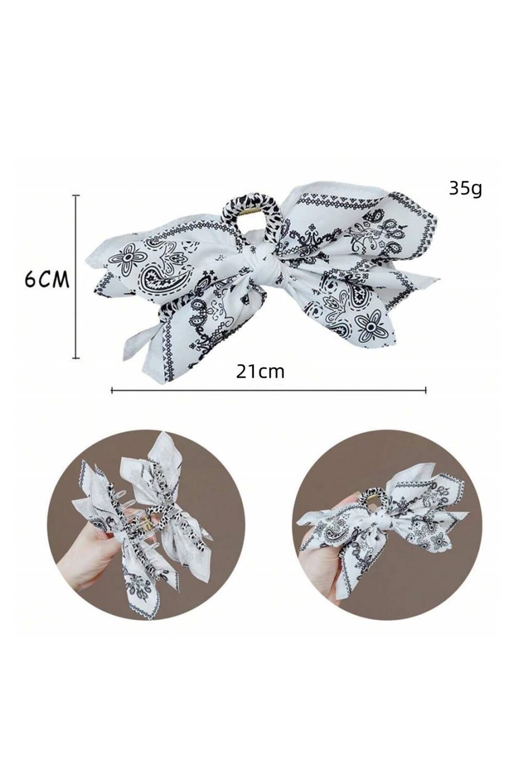Paisley Floral Print Claw Clip