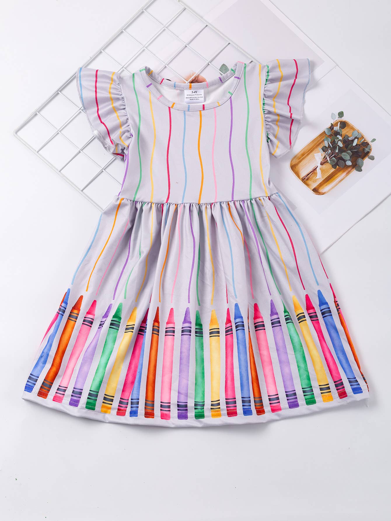 Colorful Crayon Twirl Dress
