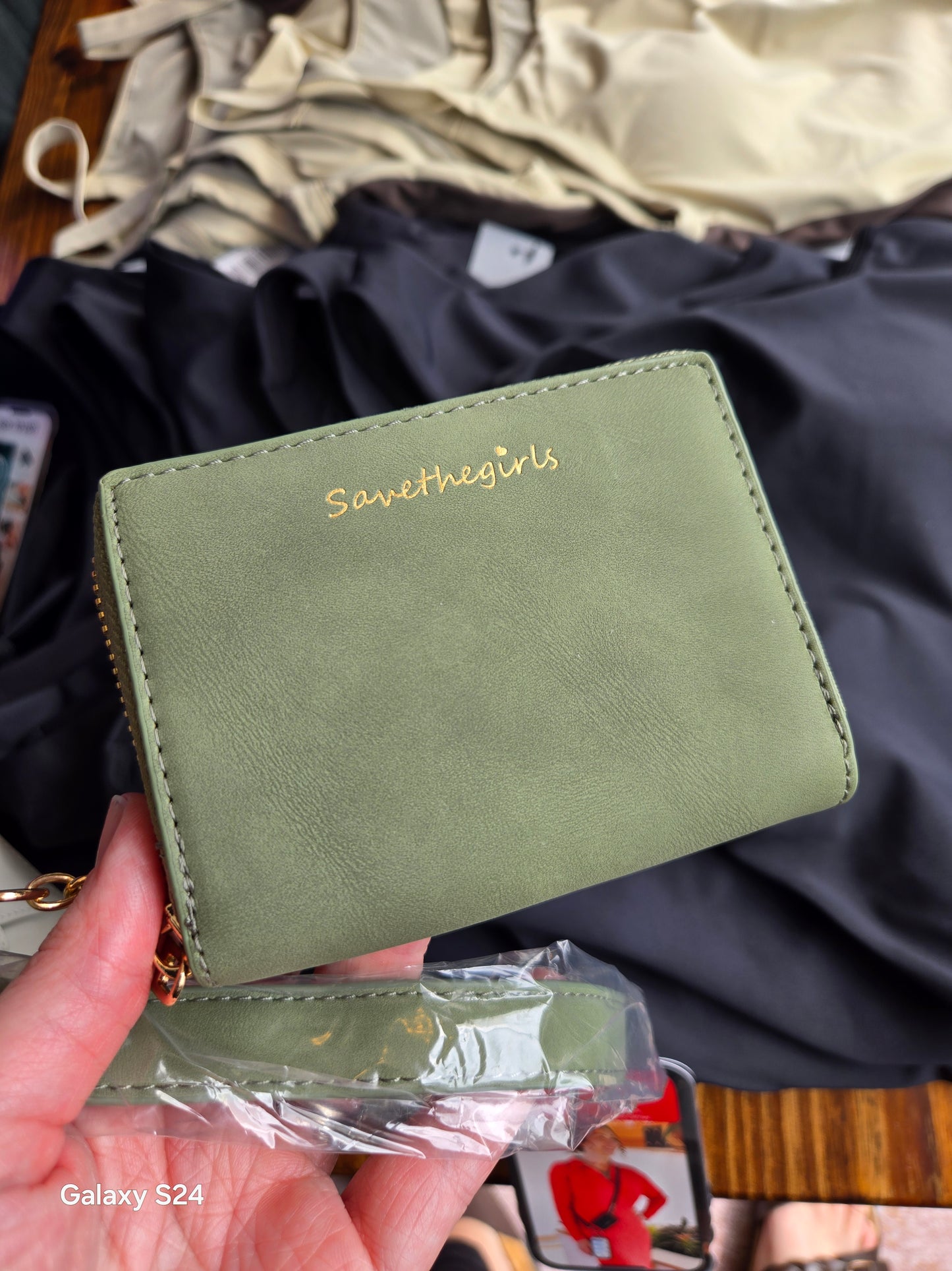 Clip & Go Brushed Vegan Leather Phone Lanyard - RFID Pouch