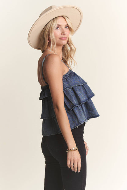 DENIM LAYERED TANK TOP