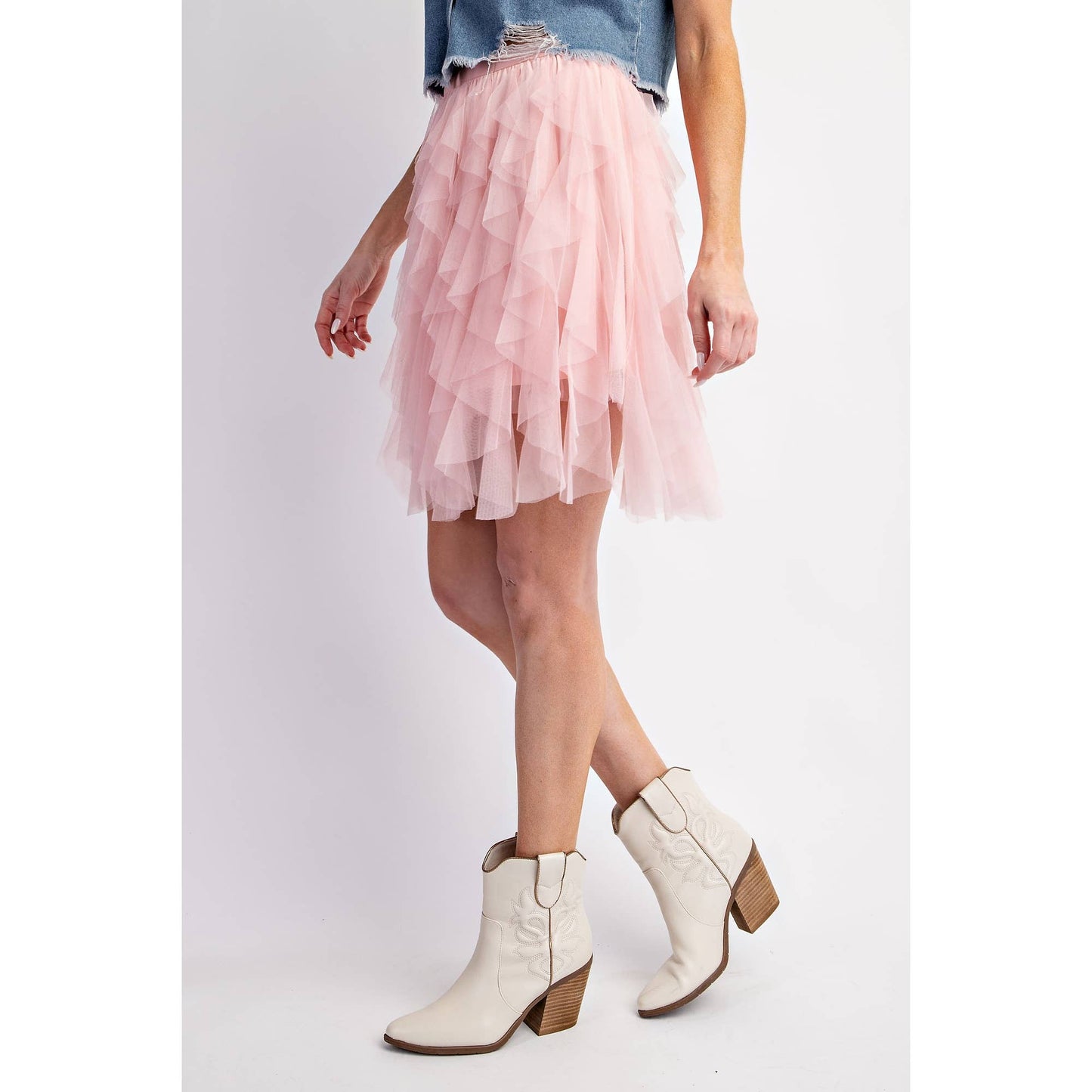CASCADING TULLE MINI SKIRT