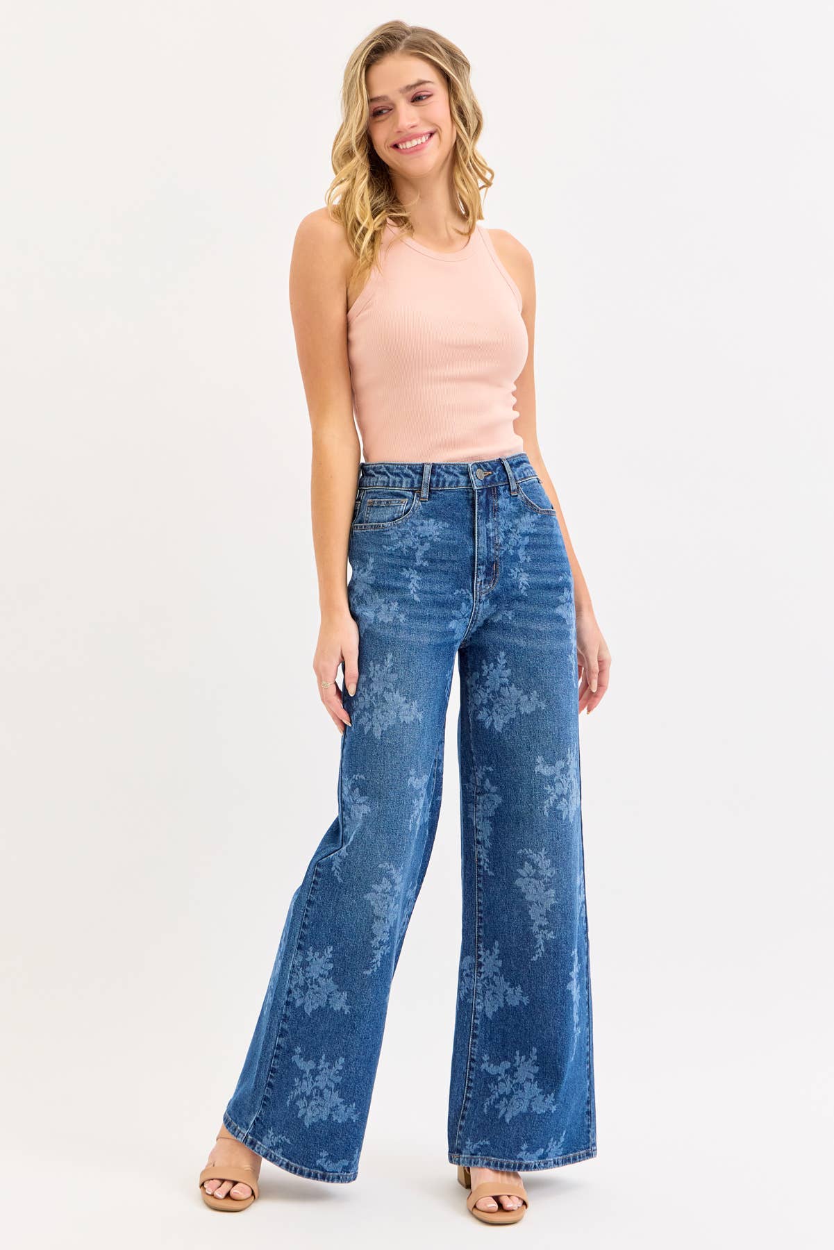 High Rise Floral Wide Leg