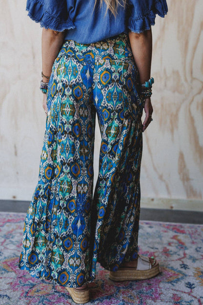 Pretty Peacock Printed Pants