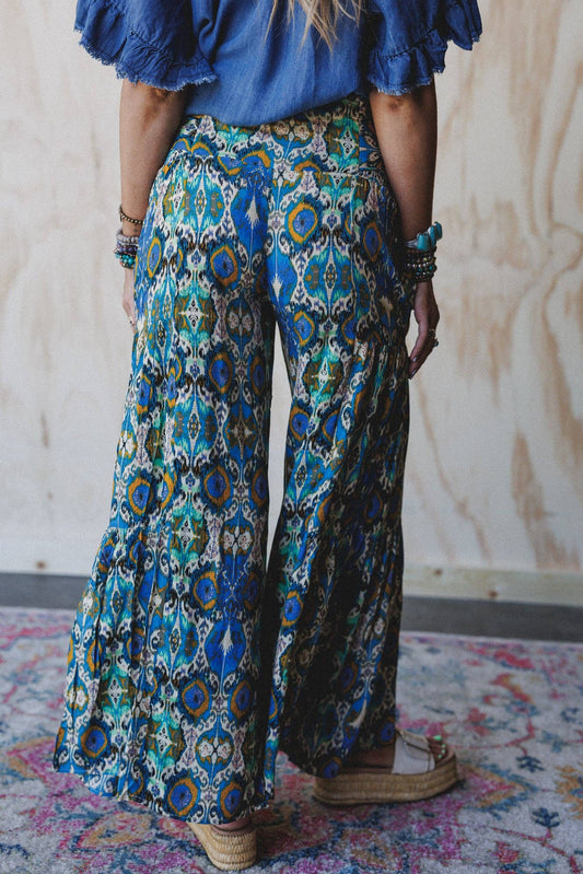 Pretty Peacock Printed Pants