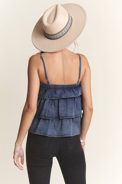 DENIM LAYERED TANK TOP