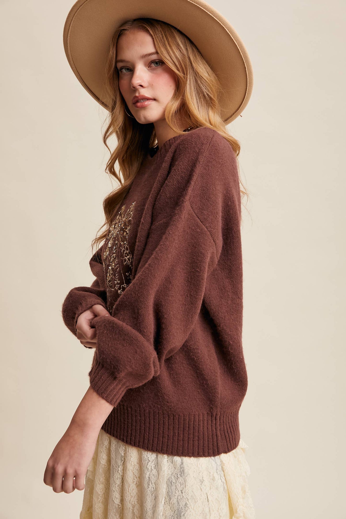 Sequin Cowboy Boot Sweater