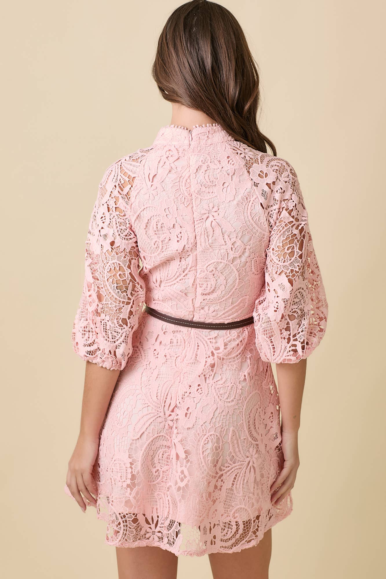 Blush Button Down Mini Lace Dress