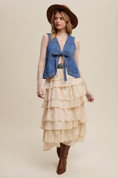 Cobalt Tie-Front Vest
