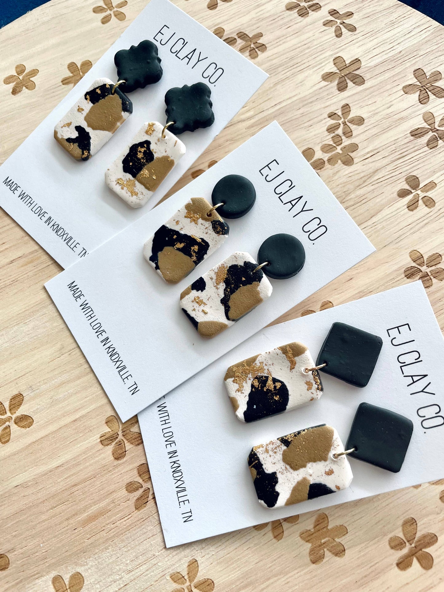 Neutral Gold Dangles: Circle top