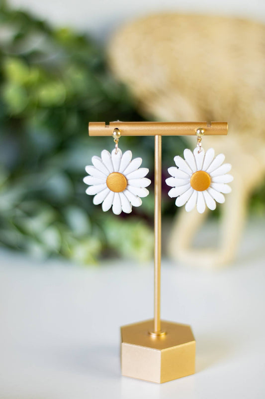 White Sunflower Dangles