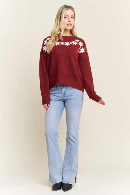 FLORAL Embroidered  SWEATER