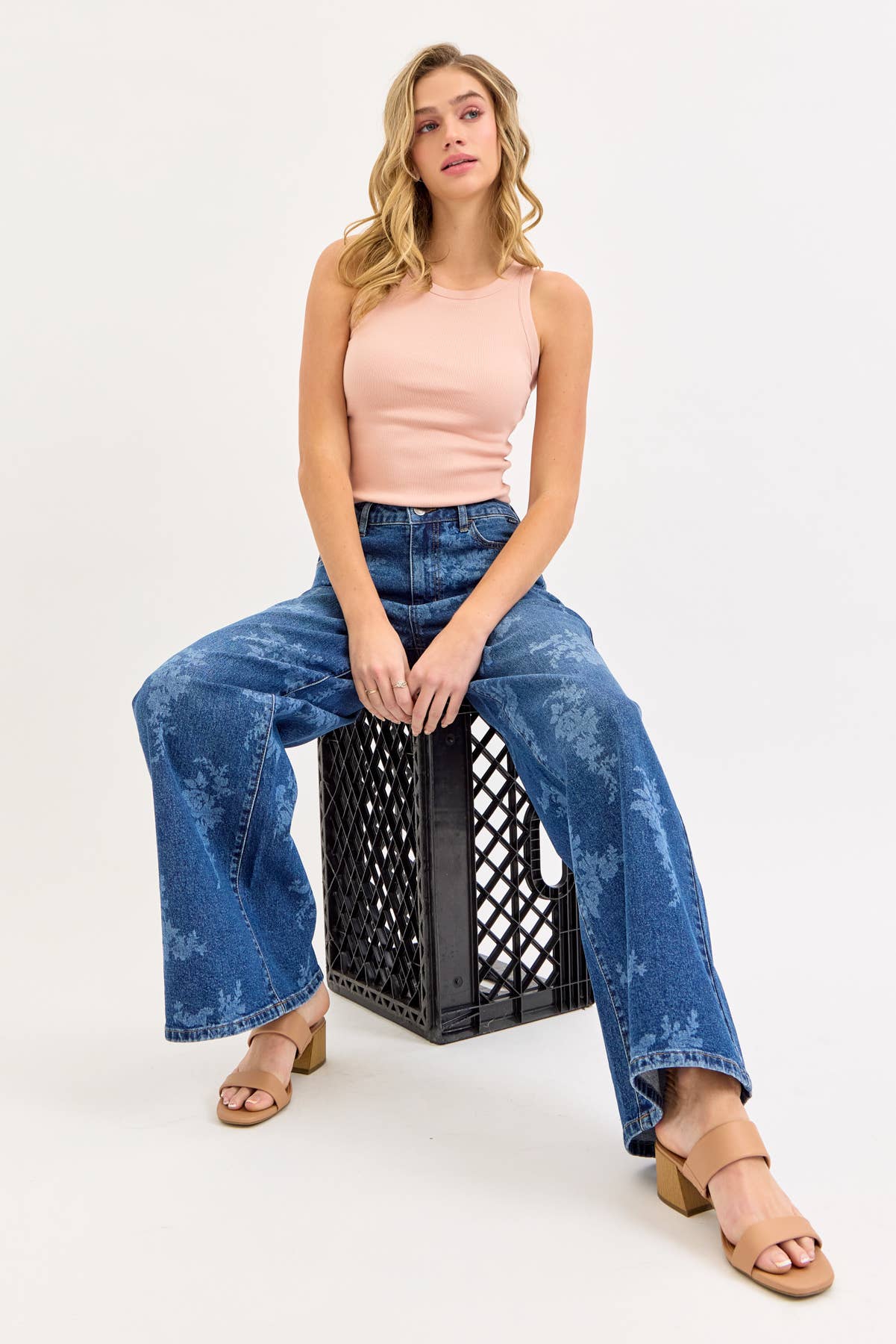 High Rise Floral Wide Leg