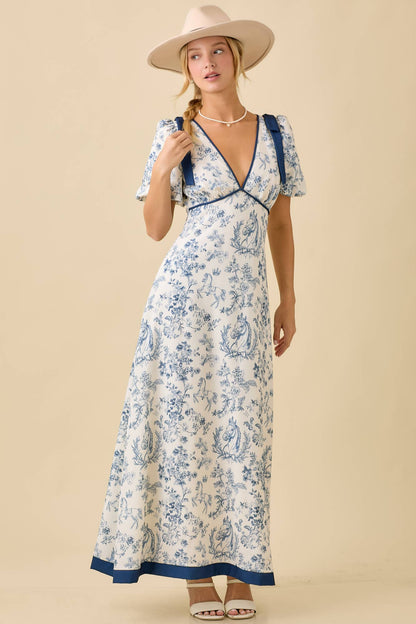 Pony Maxi Dress With Bubble Sleeve