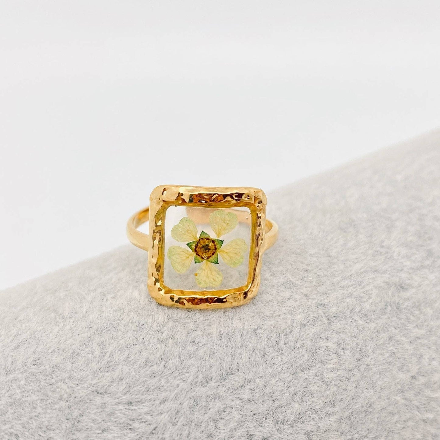 18K Gold Plated Stainless Steel Floral Ring