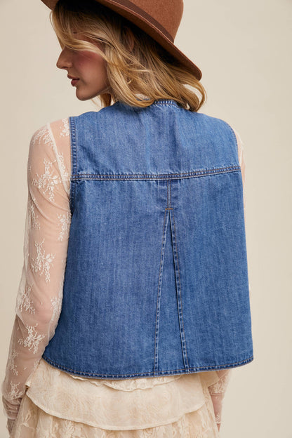 Cobalt Tie-Front Vest