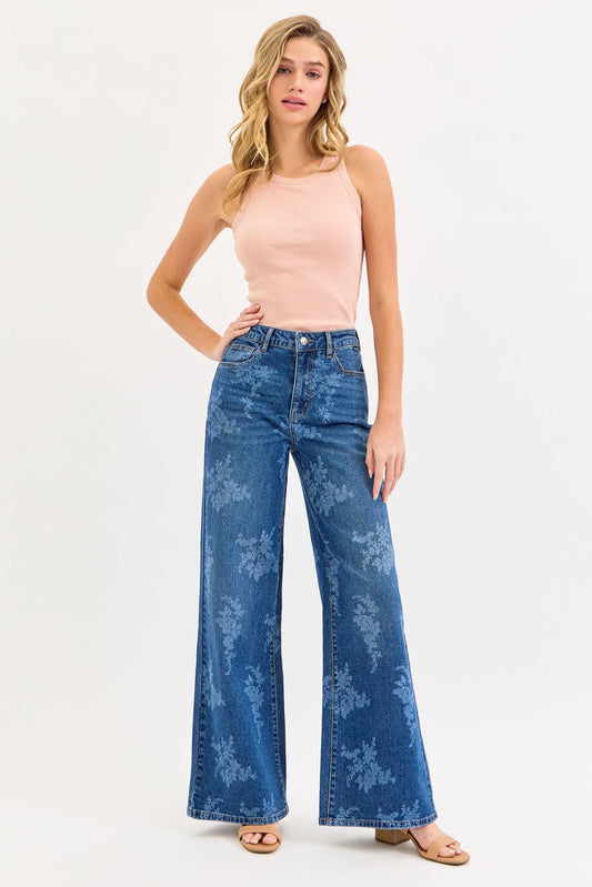 High Rise Floral Wide Leg