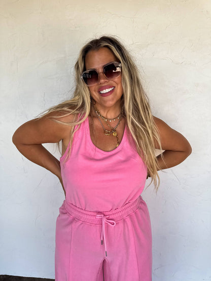 Hot Pink TERRY JUMPER