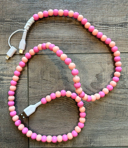 Beaded Phone Charger with Lightning & USB-C Cable