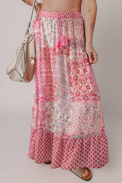 Boho Pattern Maxi Skirt