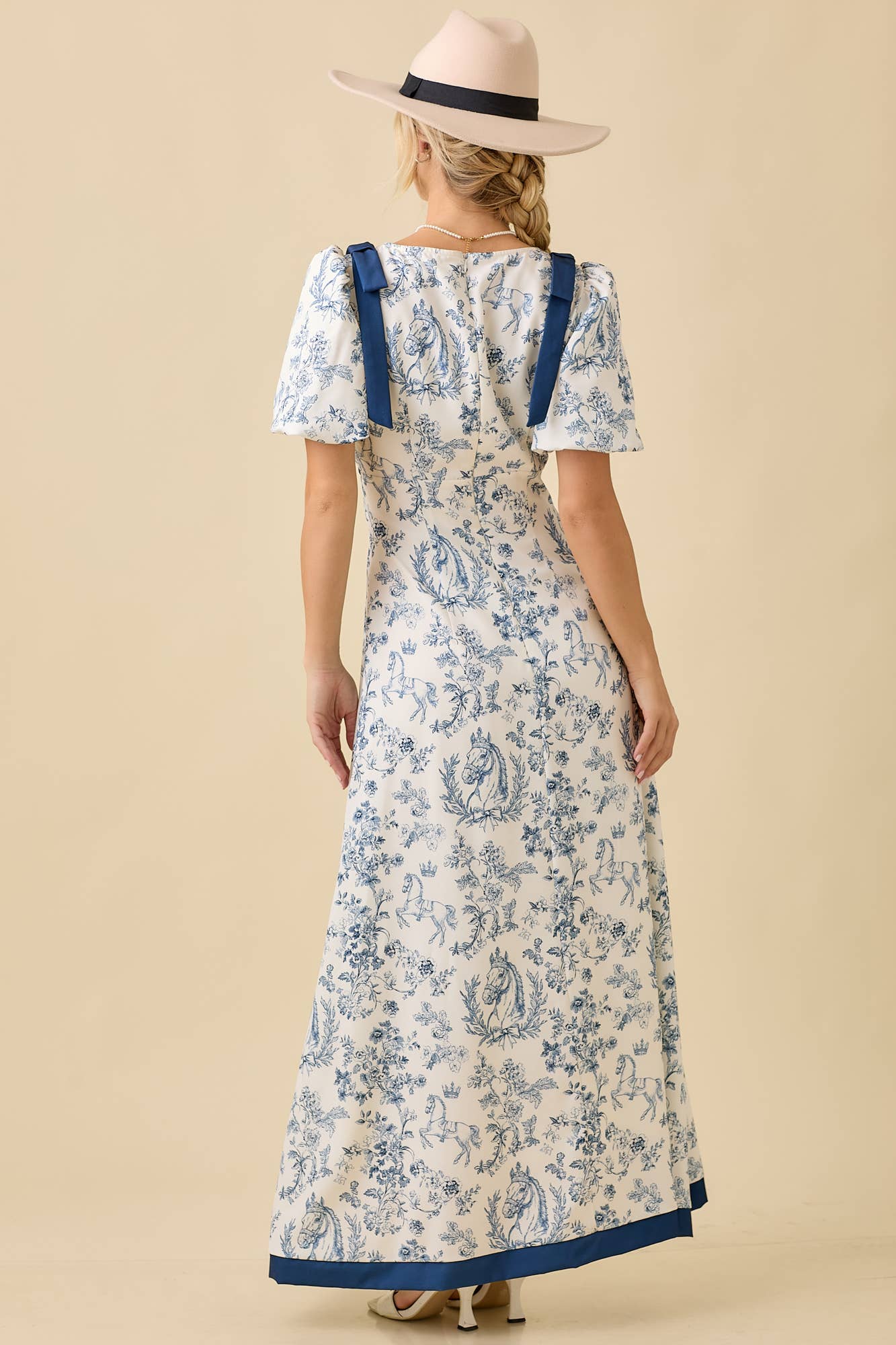 Pony Maxi Dress With Bubble Sleeve