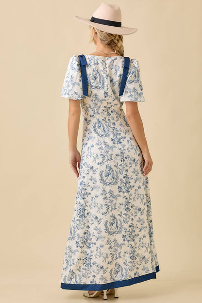 Pony Maxi Dress With Bubble Sleeve