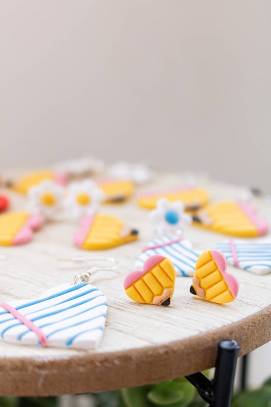 Heart School Collection: Pencil Heart Studs
