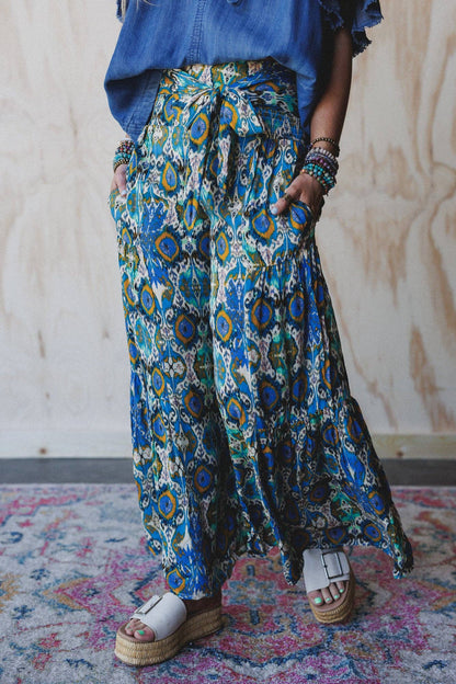 Pretty Peacock Printed Pants