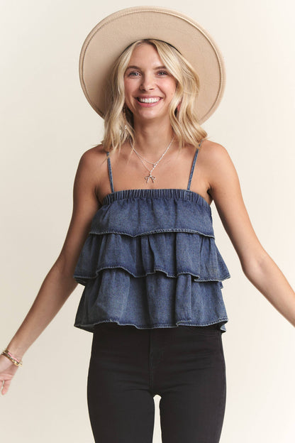 DENIM LAYERED TANK TOP