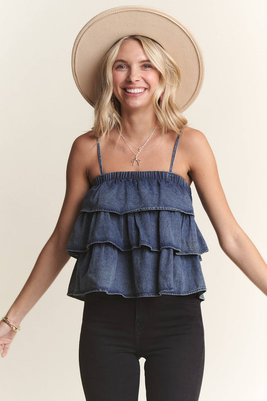 DENIM LAYERED TANK TOP