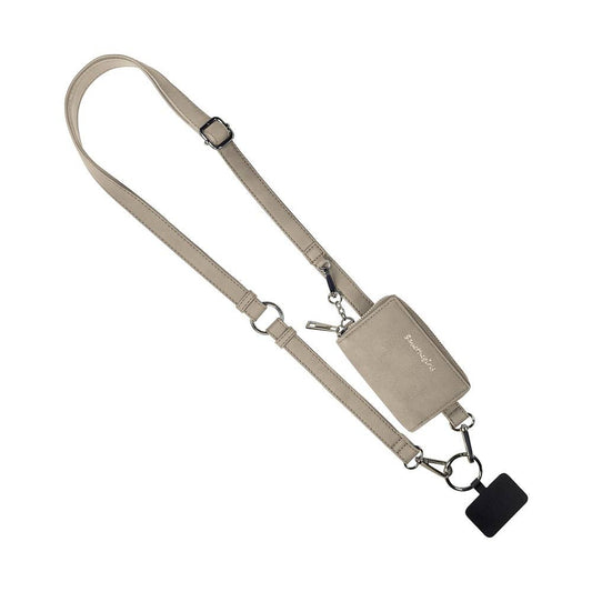 Clip & Go Brushed Vegan Leather Phone Lanyard - RFID Pouch