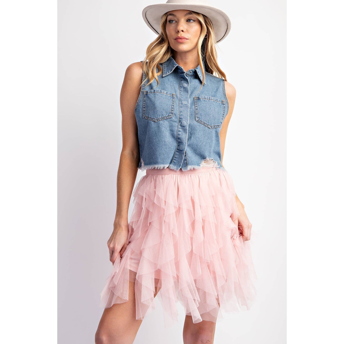 CASCADING TULLE MINI SKIRT