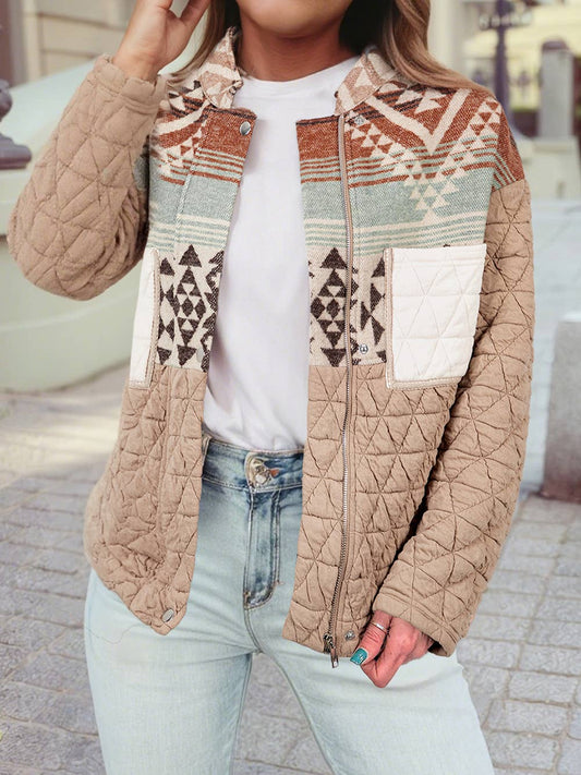 Aztec Quilted Patchwork Western Fashion Jacket