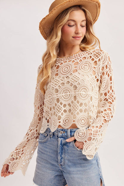 CROCHET CROPPED TOP