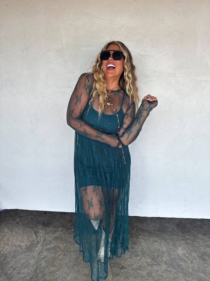 LACE DRESS: TEAL