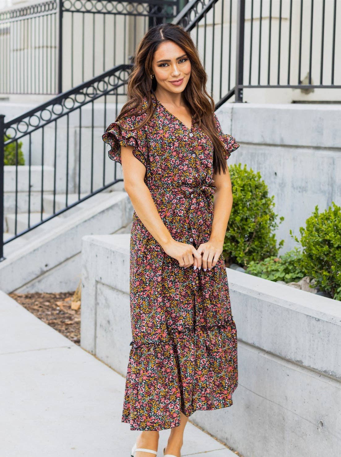 Floral Belted Dress