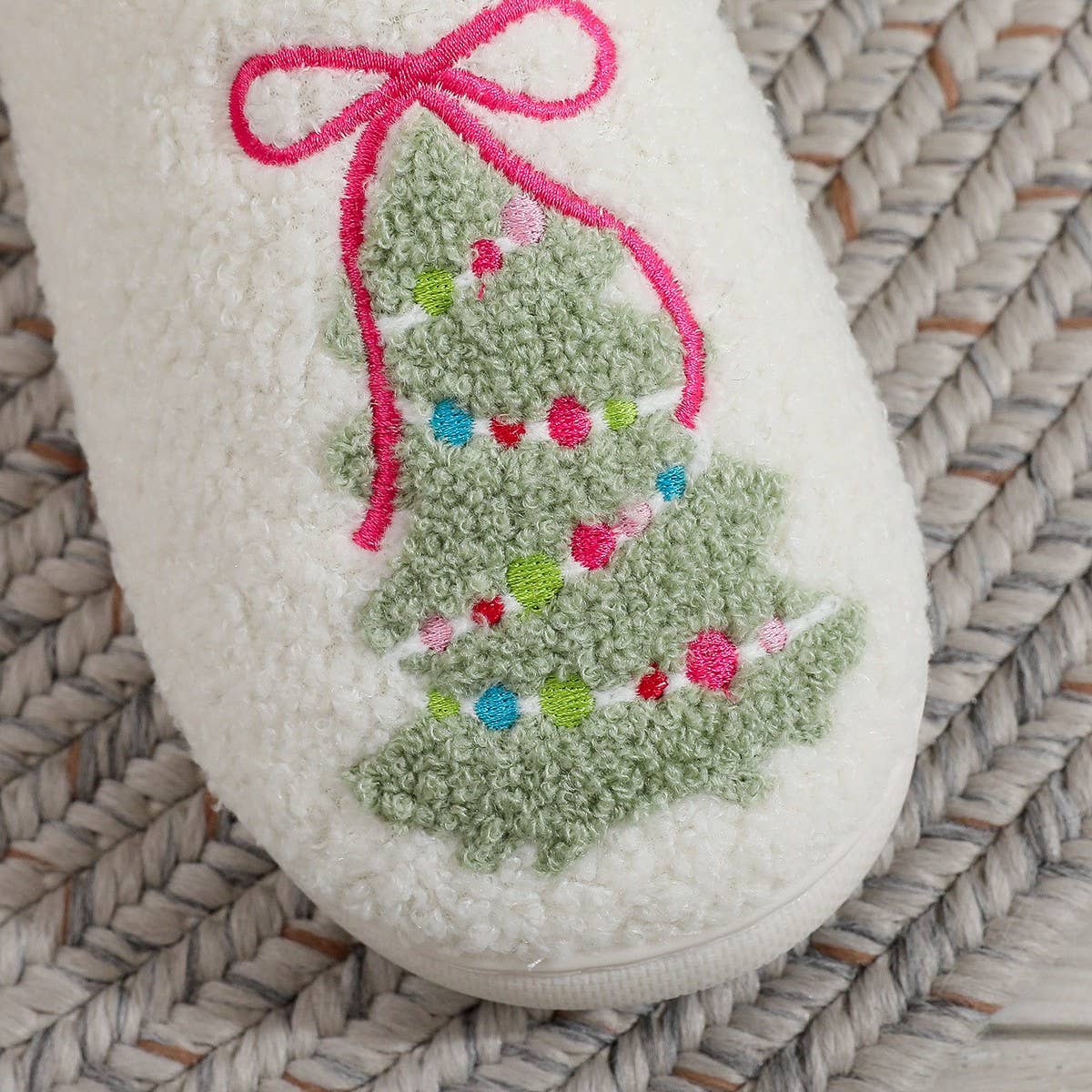 Christmas Tree Bow Slippers