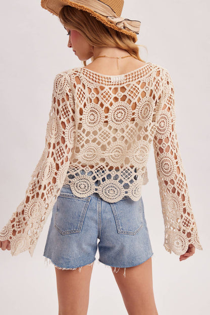 CROCHET CROPPED TOP
